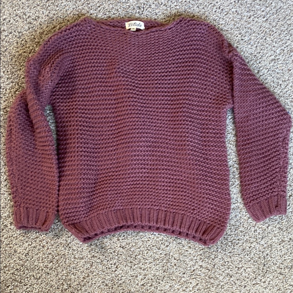Listicle Purple Crew Neck Sweater Cozy Knit
